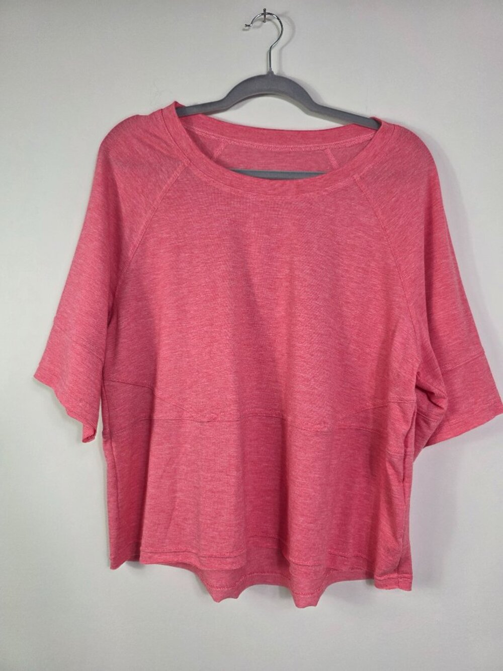 Women's Casual Top Size Large Short Sleeve Lightweight Pink
